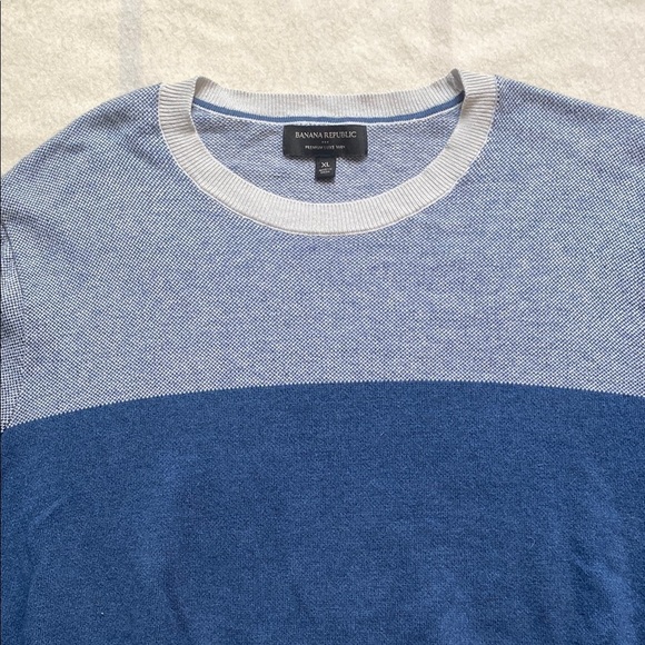 Banana Republic Blue Colorblock Men's Sweater Size Extra Large - Picture 3 of 9
